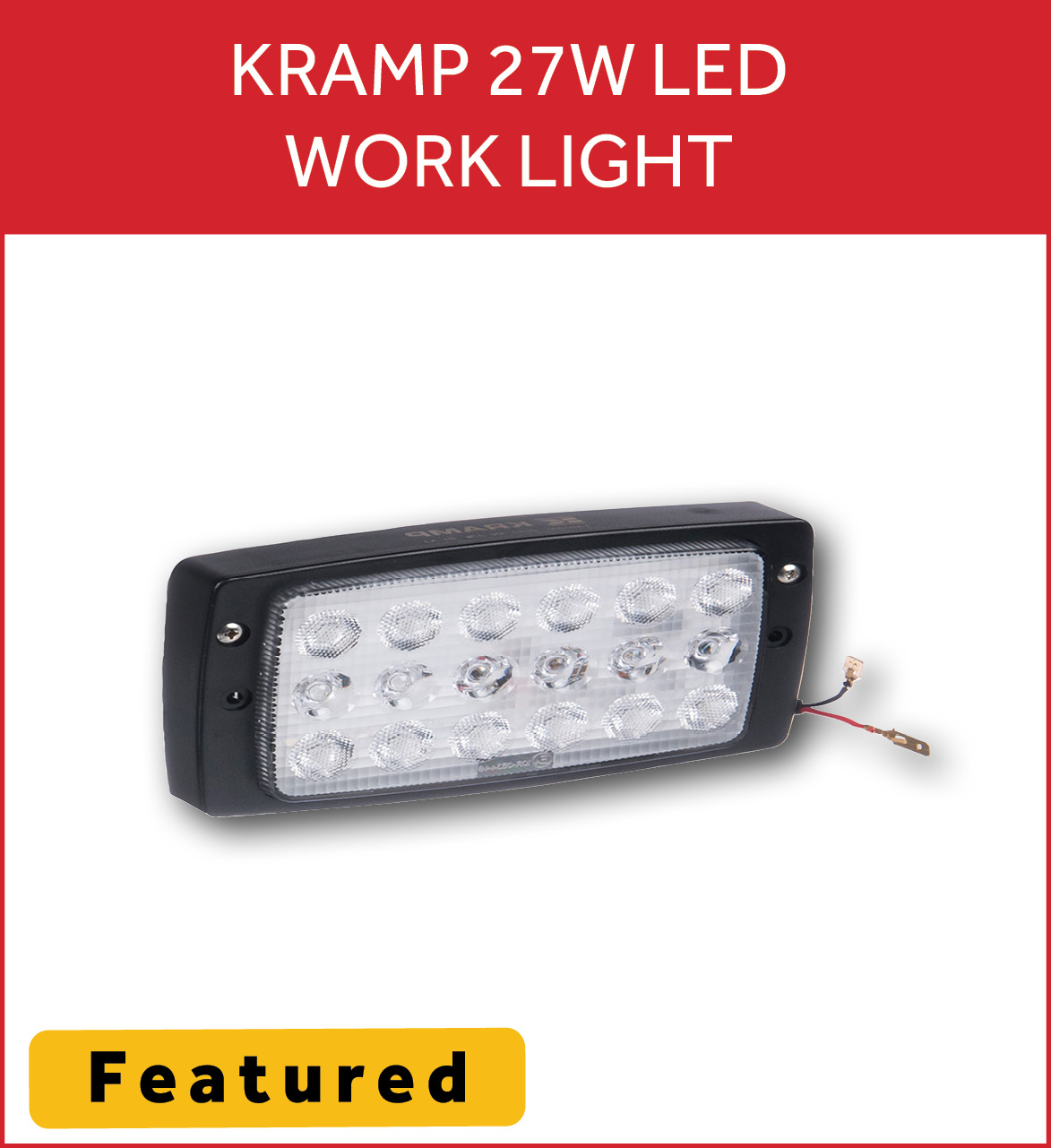 KRAMP Rectangular LED Work Light 27W 3375lm 12/24V